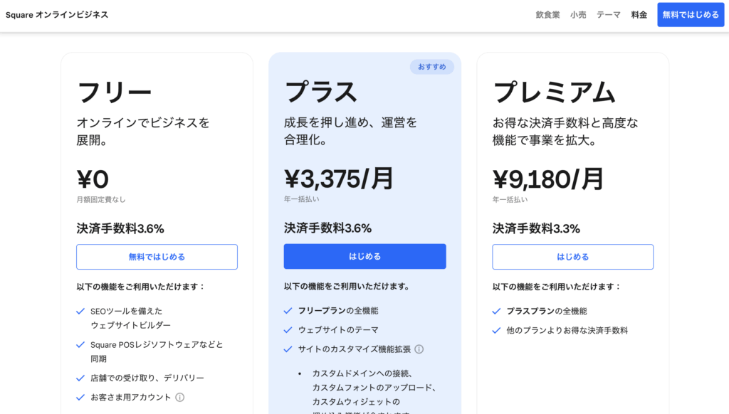 月額プラン(無料プランと有料プラン)
