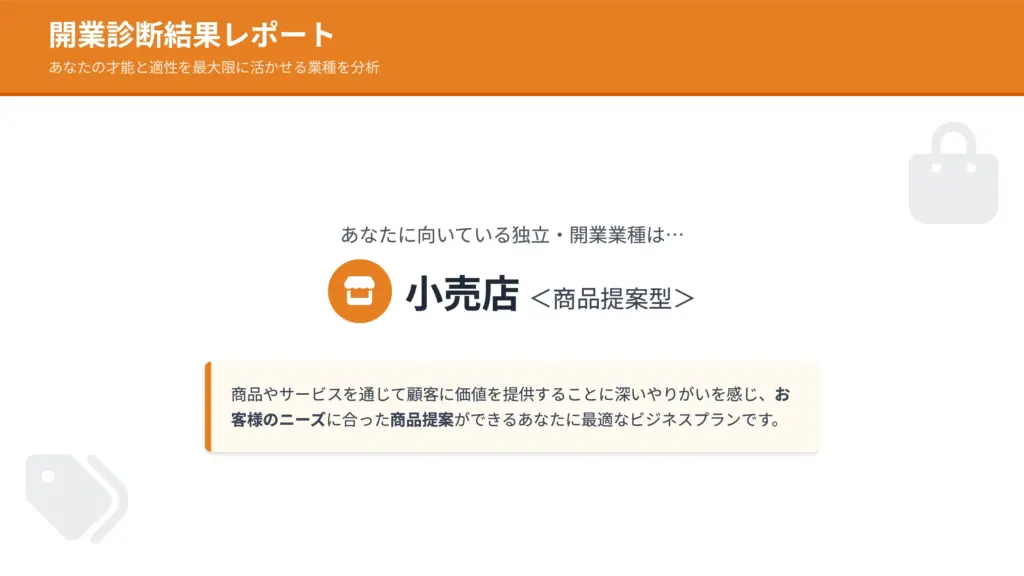 【小売店 <商品提案型>】です